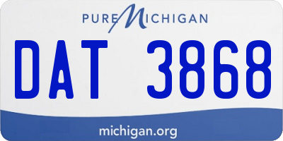 MI license plate DAT3868