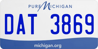 MI license plate DAT3869
