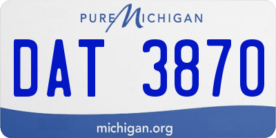 MI license plate DAT3870