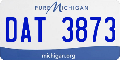 MI license plate DAT3873