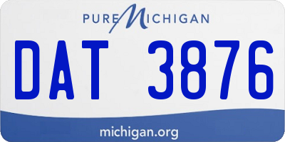 MI license plate DAT3876