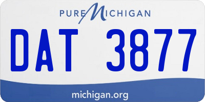MI license plate DAT3877