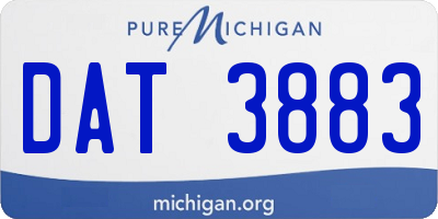 MI license plate DAT3883