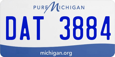 MI license plate DAT3884