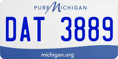 MI license plate DAT3889