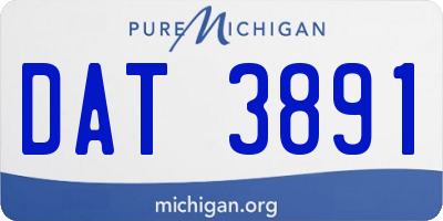 MI license plate DAT3891