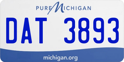 MI license plate DAT3893