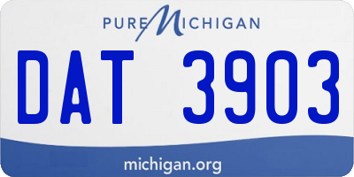 MI license plate DAT3903