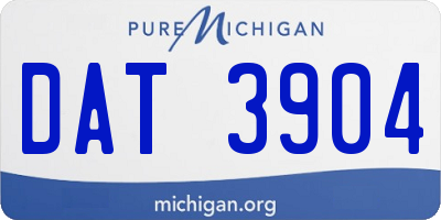 MI license plate DAT3904