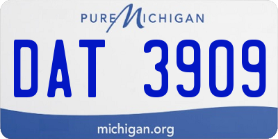 MI license plate DAT3909
