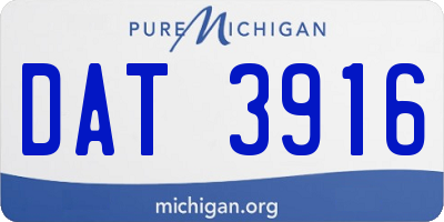 MI license plate DAT3916