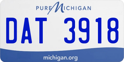 MI license plate DAT3918