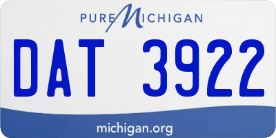 MI license plate DAT3922