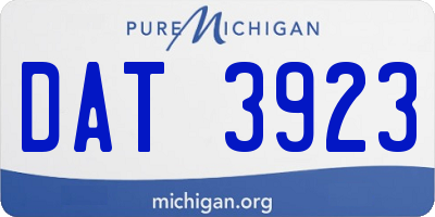 MI license plate DAT3923
