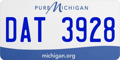 MI license plate DAT3928