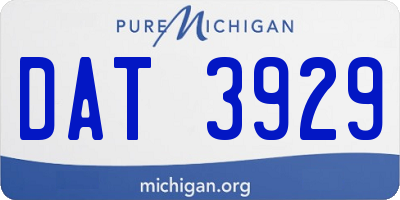 MI license plate DAT3929