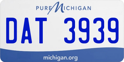 MI license plate DAT3939