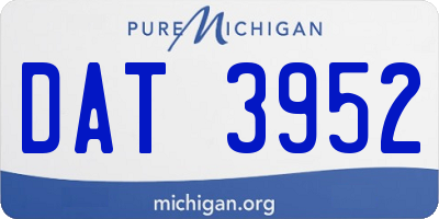 MI license plate DAT3952