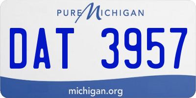 MI license plate DAT3957