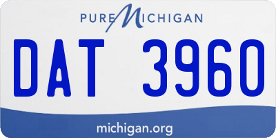 MI license plate DAT3960