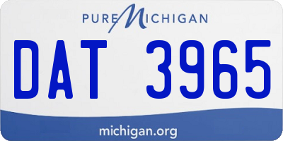 MI license plate DAT3965