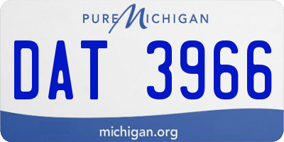 MI license plate DAT3966