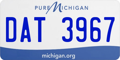 MI license plate DAT3967