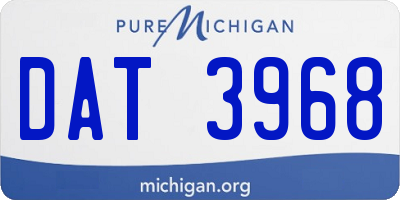 MI license plate DAT3968