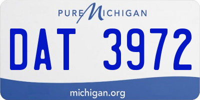 MI license plate DAT3972