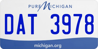 MI license plate DAT3978