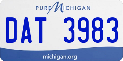 MI license plate DAT3983