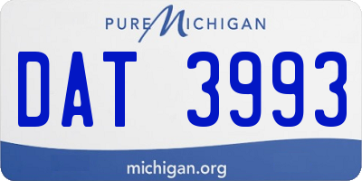 MI license plate DAT3993