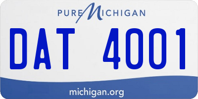 MI license plate DAT4001