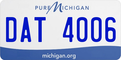 MI license plate DAT4006