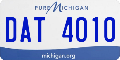 MI license plate DAT4010