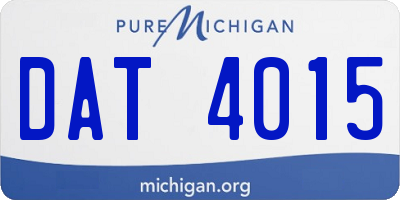 MI license plate DAT4015