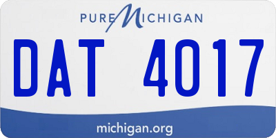 MI license plate DAT4017