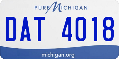 MI license plate DAT4018