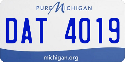 MI license plate DAT4019