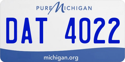 MI license plate DAT4022