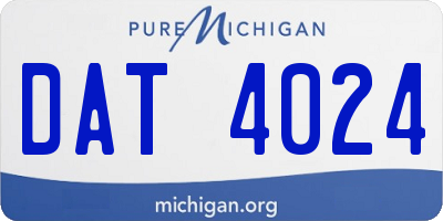 MI license plate DAT4024
