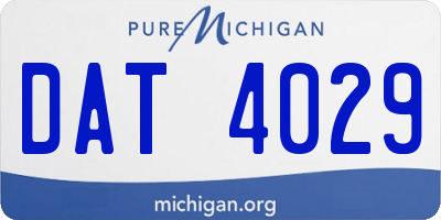 MI license plate DAT4029