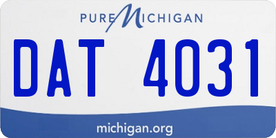 MI license plate DAT4031