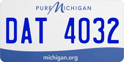 MI license plate DAT4032