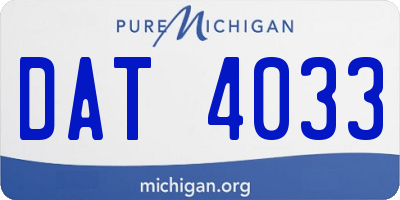 MI license plate DAT4033