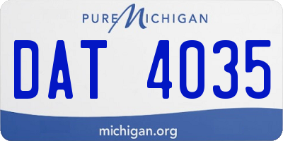 MI license plate DAT4035