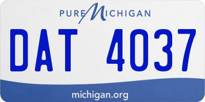 MI license plate DAT4037