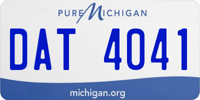 MI license plate DAT4041