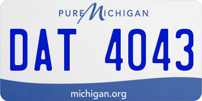 MI license plate DAT4043
