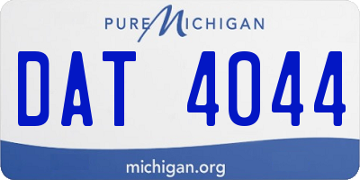MI license plate DAT4044